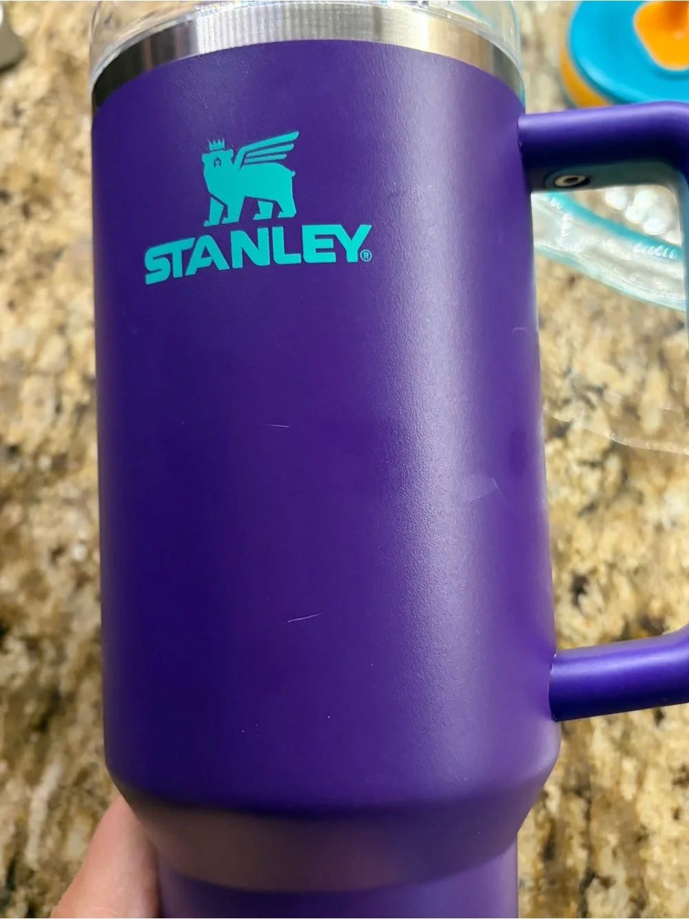 Stanley Deep Purple 40 oz Travel Mug with Handle and Clear Lid - Picture 3 of 6